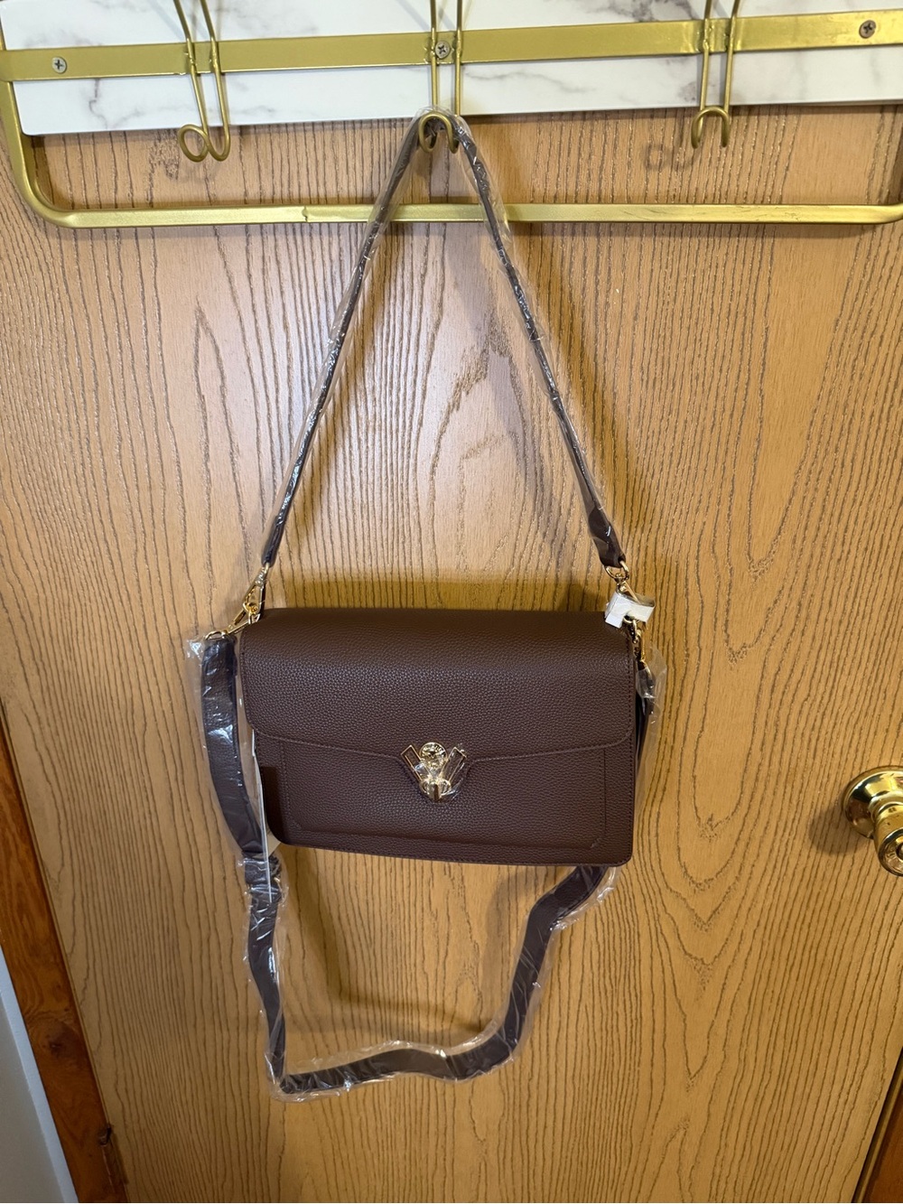 Valentino Orlandi Brown vegan Leather Shoulder Bag